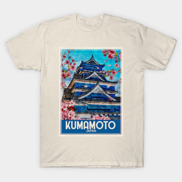 Kumamoto Japan Travel Art T-Shirt by faagrafica